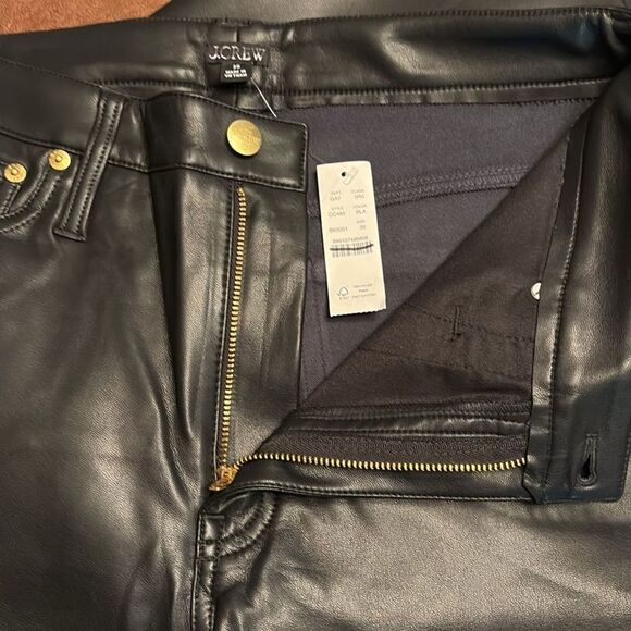 J Crew women’s High-rise bootcut pant in faux leather black Size 30 NWT - Picture 7 of 9